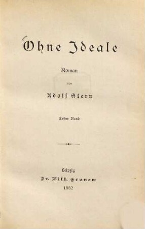Ohne Ideale : Roman, 1