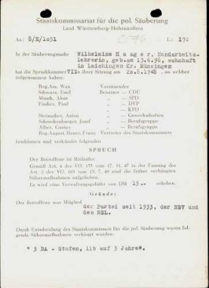 Haager, Wilhelmine
