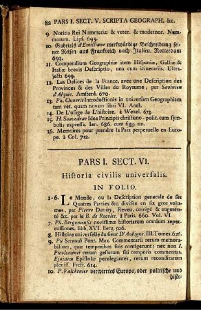 Sectio VI. Historia civilis universalis.