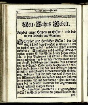 Neu-Jahrs-Gebett.
