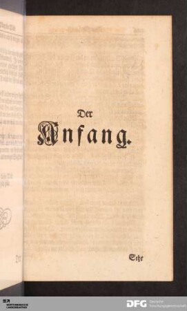 Der Anfang.