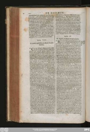 Sectio IX. De Angelis, an illi sint Ecclesiae membra.