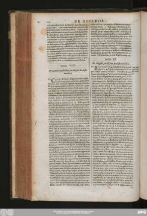 Sectio IX. De Angelis, an illi sint Ecclesiae membra.