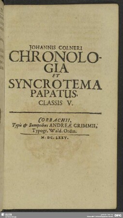 Classis V. De Ritibus Ecclesiasticis