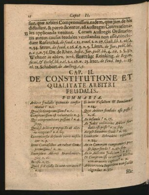 Cap. II. De Constitutione Et Qualitate Arbitri Feudalis.