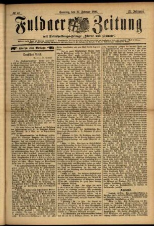 Erste Ausgabe vom Sonntag, den 17. Februar 1895.