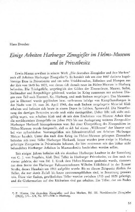 Einige Arbeiten Harburger Zinngießer im Helms-Museum und in Privatbesitz