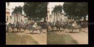 Kinderguppe auf Pferden, Texas