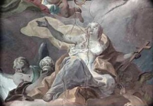 Verherrlichung der heiligen Maria Magdalena, umgeben von den drei theologischen Tugenden