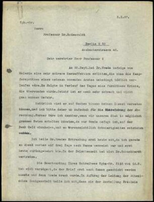 DAI Athen an G. Rodenwaldt