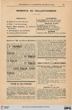 Supplément a la gazette des beaux-arts