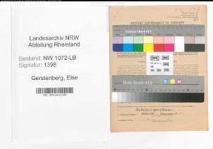 Entnazifizierung Else Gerstenberg , geb. 25.10.1900 ()