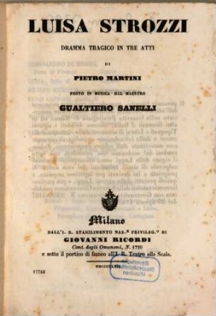 Luisa Strozzi : dramma tragico in tre atti