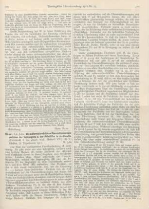 709-711 [Rezension] Hänel, Johannes, Die außermasorethischen Übereinstimmungen zwischen der Septuaginta und der Peschittha in der Genesis