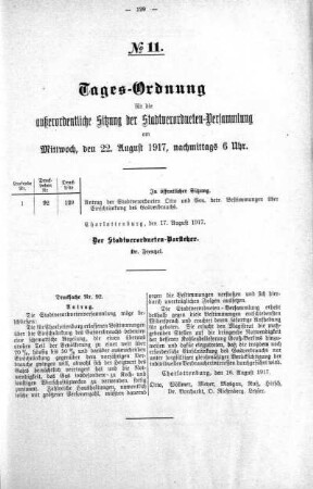 Tages-Ordnung (92), 22. August 1917