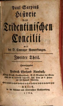 Paul Sarpius Historie des Tridentinischen Concilii, 2