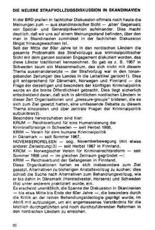 20-33, Die neuere Strafvollzugsdiskussion in Skandinavien