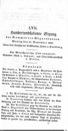107. Sitzung, Stuttgart, 17.9.1838
