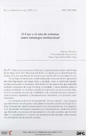 El Cayc y el arte de sistemas como estrategia institucional