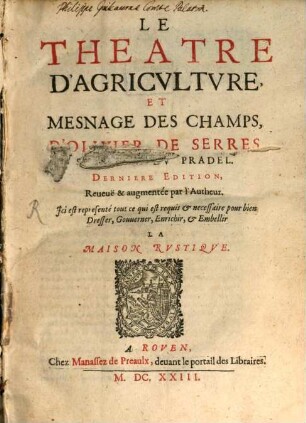 Le théatre d'agriculture