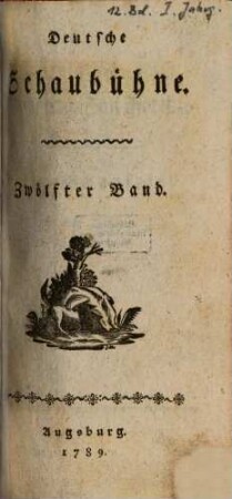 Deutsche Schaubühne. 12 = Jg. 1,Bd. 8. 1789