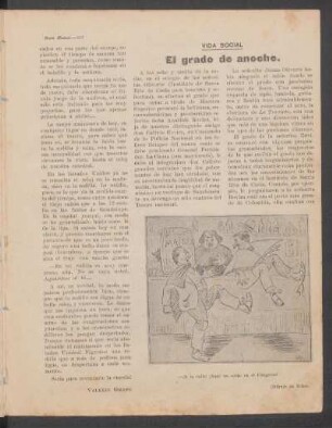 El grado de anoche : Vida social. - (Dibujo de Niño).