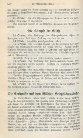 Die Ereignisse auf dem östlichen Kriegsschauplatze