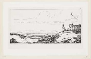 Landschaft mit Soldat, Blatt 37 der Folge "Federzeichnungen"