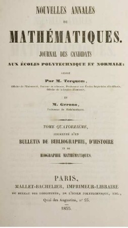 14: Nouvelles annales de mathématiques