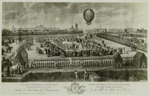 Luftballon von M. Blanchard. Lille 1785