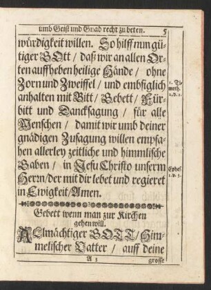 Gebett wenn man zur Kirchen gehen will.