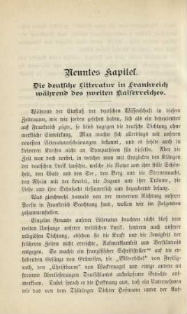 Neuntes Kapitel. Die deutsche Litteratur in Frankreich während des zweiten Kaiserreiches.