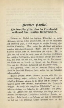 Neuntes Kapitel. Die deutsche Litteratur in Frankreich während des zweiten Kaiserreiches.