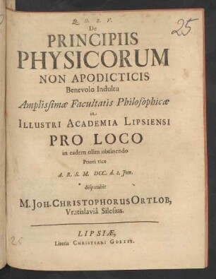 De Principiis Physicorum Non Apodicticis