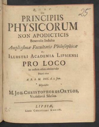De Principiis Physicorum Non Apodicticis