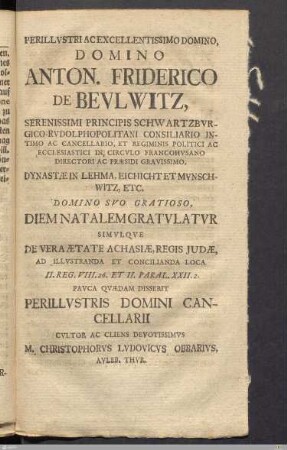 Dissertatio de ætate Achasiæ.