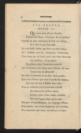 Les Fleurs. Idylle. 1677.