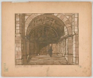 Fischer, Theodor; Dresden (Sachsen); Reformierte Kirche - Haupteingang (Perspektive)