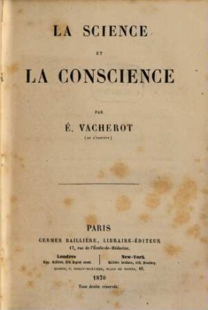 La Science et la Conscience
