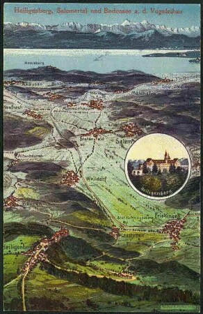 Heiligenberg , Salemertal und Bodensee aus der Vogelschau