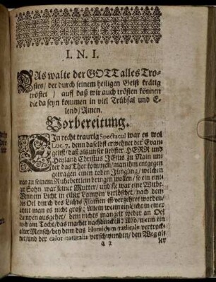 Vorbereitung.; Textus.; Eingang.; Abhandlung.; Usus.