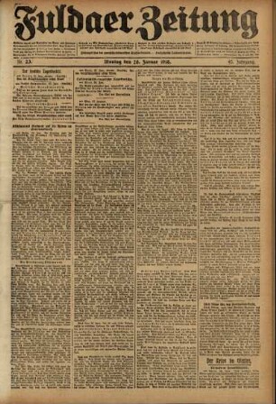 Ausgabe vom Montag, den 28. Januar 1918.