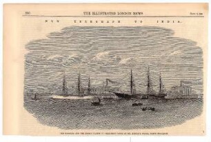 New Telegraph to India: The "Lirkham" and the "Assaye" taking in telegraph cable at Mr. Henley's works, North Woolwich