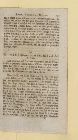 Theilung des Reiches unter Arcadius und Honorius