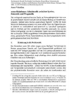 Wenn-Relationen. Schnittstelle zwischen Syntax, Semantik und Pragmatik