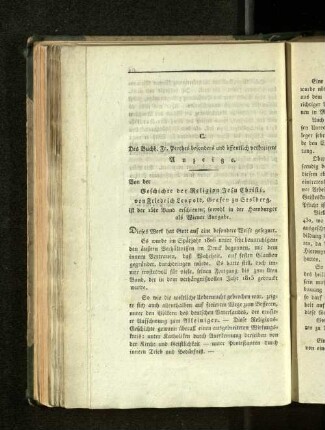 C. Des Buchh. Fr. Perthes besonders und öffentlich verbreitete Anzeige.