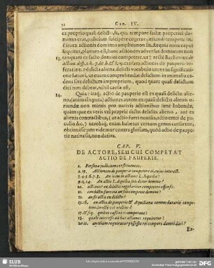 Cap. V. De Actore, Seu Cui Competat Actio De Pauperie