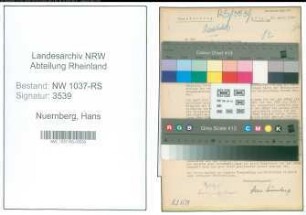 Entnazifizierung Hans Nuernberg , geb. 05.06.1900 (Steuerinspektor)