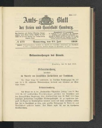 No. 175, 25. Juli 1918