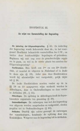 Hoofdstuk III. De wijze van samenstelling der begrooting